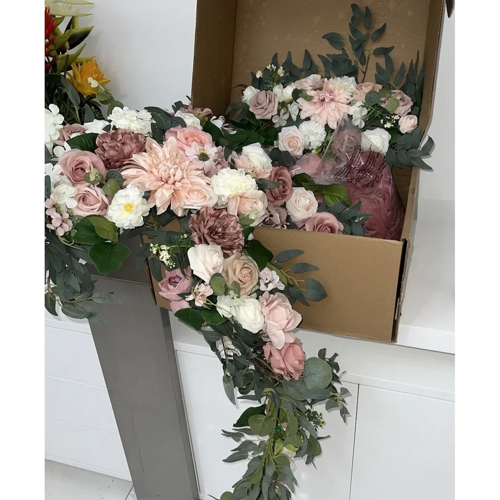 (40)Wedding Arch Flowers Kit -birthday 5pcs Artificial Floral Arch Not Include